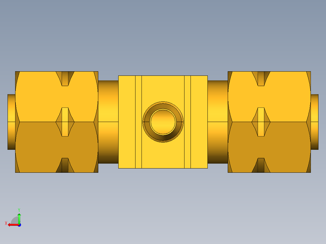 工业通用螺蚊管倒齿式工业硬管接头Tee233-4-4-4后视图