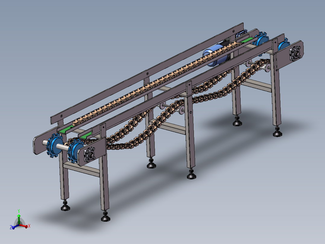 双排链条传送带<span style='color: red'>3D</span>图纸 非标自动化设备<span style='color: red'>3D</span>图纸<span style='color: red'>3D</span>模型