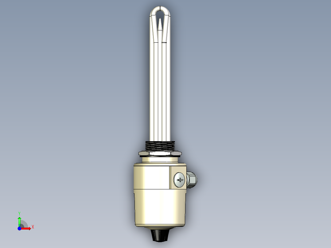 1 1-2英寸BSPP螺旋塞加热器，带控制恒温器前视图