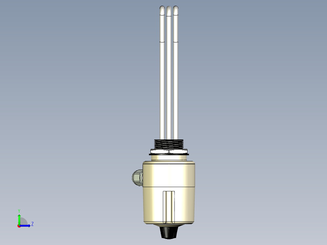 1 1-2英寸BSPP螺旋塞加热器，带控制恒温器左视图
