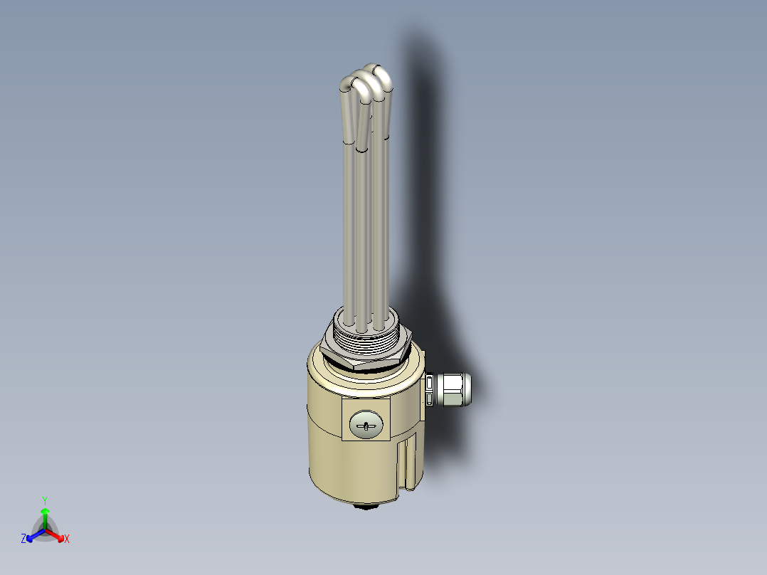 1 1-2英寸BSPP螺旋塞加热器，带控制恒温器正等轴测图