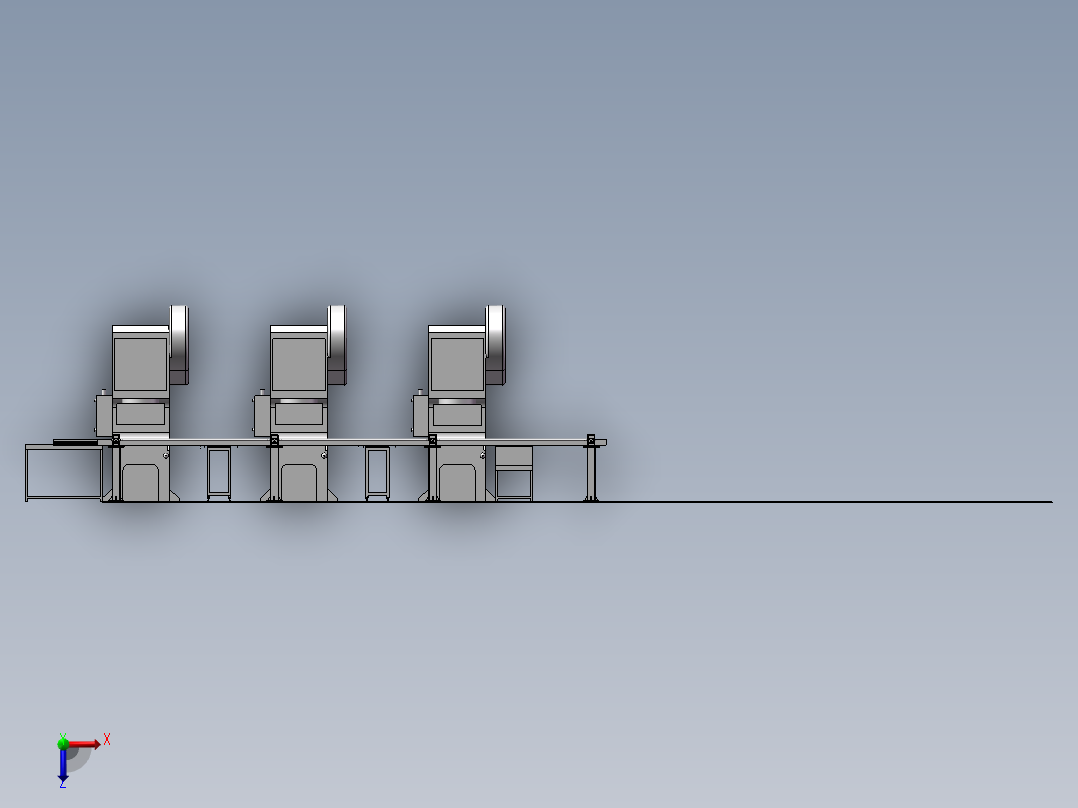 冲床搬运 非标自动化设备3D图纸3D模型俯视图