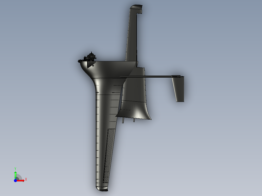 混合翼身遥控飞机前视图