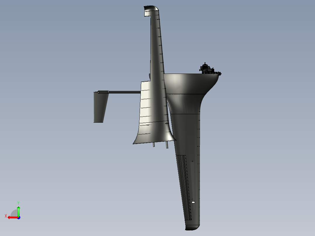 混合翼身遥控飞机后视图