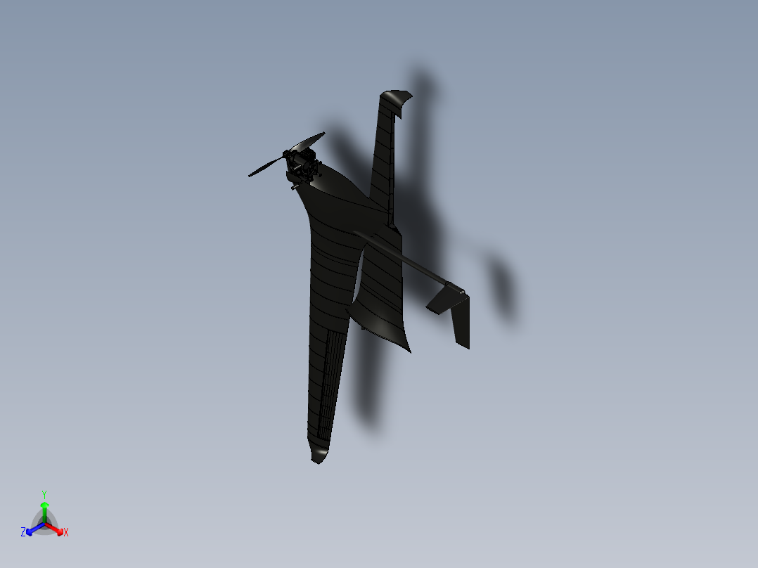 混合翼身遥控飞机正等轴测图