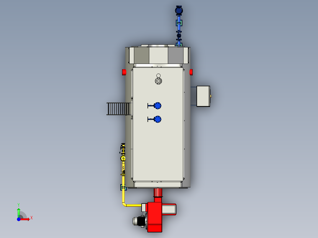 4.2mw蒸汽锅炉前视图