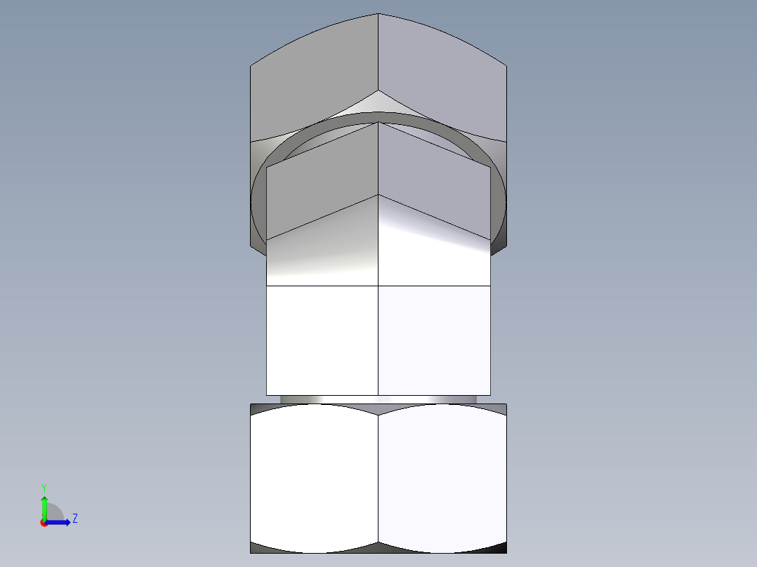 卡套式工业通用硬管接头EO_Swivel_nut_45_deg_elbow_EV28ZL71左视图