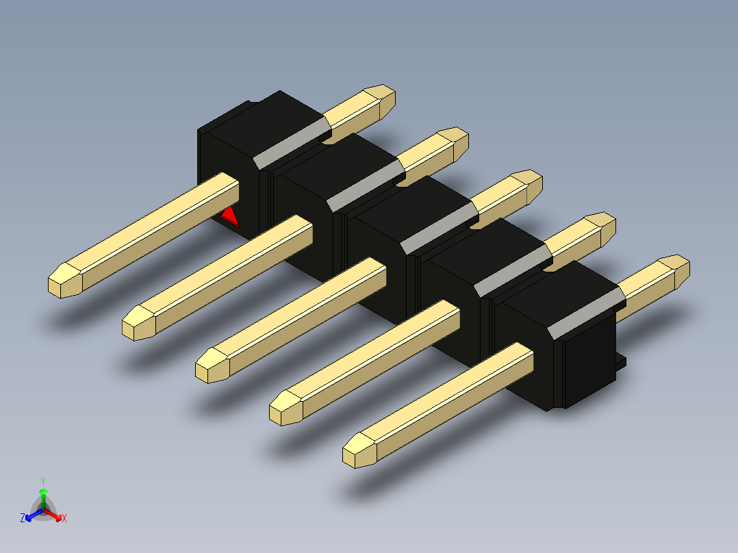 彩色公头100mil（2.54mm）系列-DS1021_black_1x05p_100mil_Type1_rev1.0