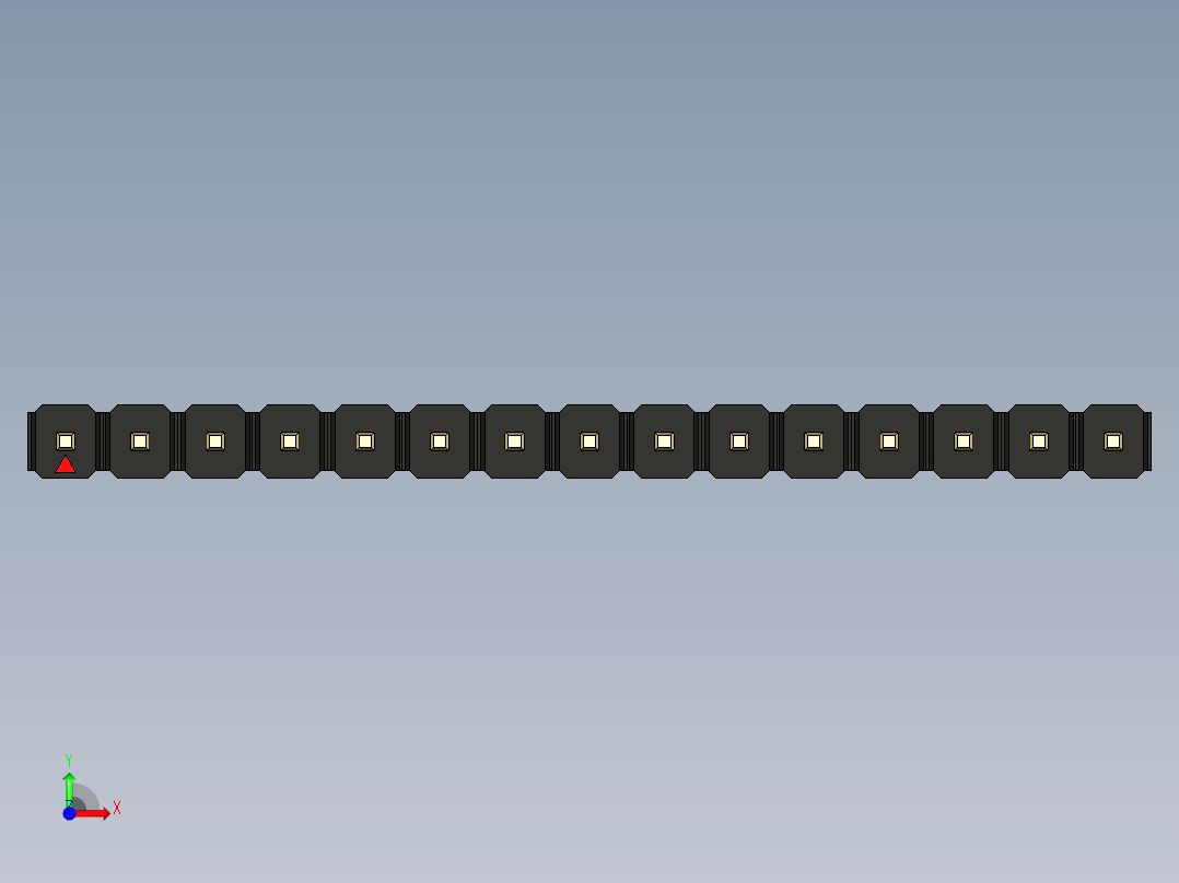 彩色公头100mil（2.54mm）系列-DS1021_black_1x15p_100mil_Type19_rev1.0前视图