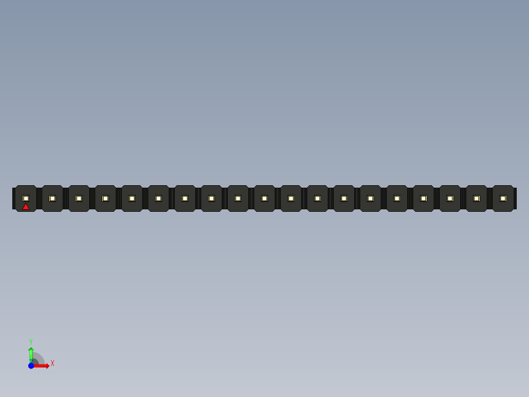 彩色公头100mil（2.54mm）系列-DS1021_black_1x19p_100mil_Type43_rev1.0前视图