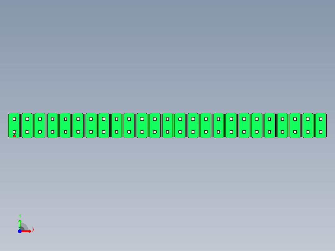 彩色公头100mil（2.54mm）系列-DS1021_green_2x25p_100mil_Type5_rev1.0前视图