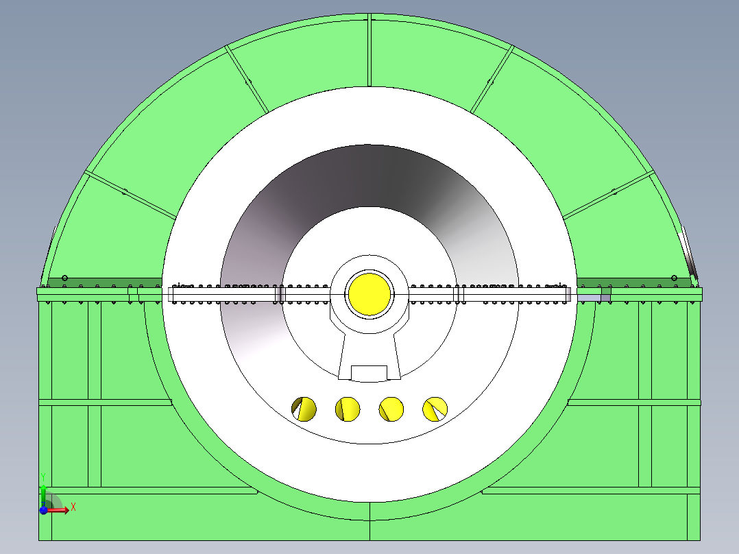 汽轮机低压缸前视图