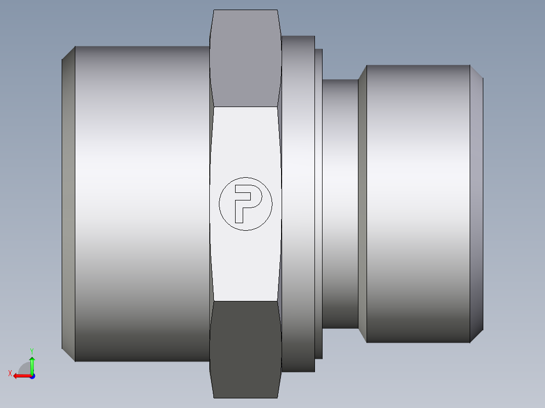卡套式工业通用硬管接头EO_Male_Stud_connector_GE22LREDOMD71后视图