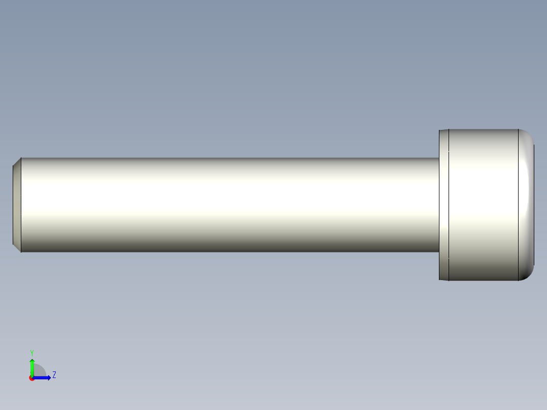 不銹鋼有頭內六角全牙螺絲ASCBB-3D多系列多零件图纸模型左视图