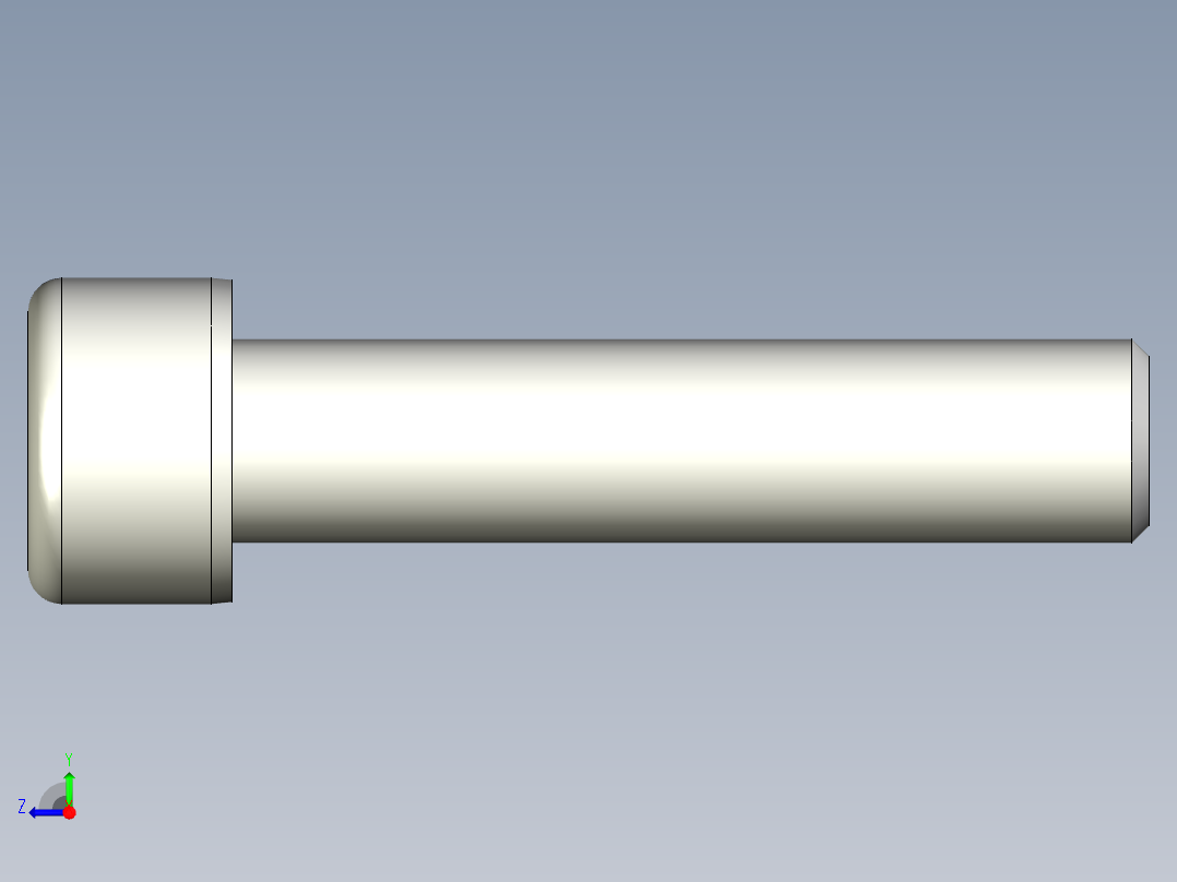 不銹鋼有頭內六角全牙螺絲ASCBB-3D多系列多零件图纸模型右视图