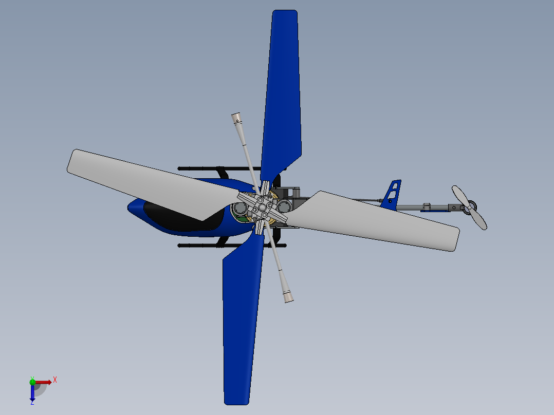 直升飞机 飞机模型设计 (44)俯视图