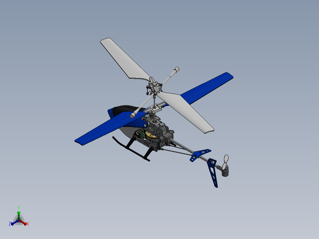 直升飞机 飞机模型设计 (44)正等轴测图