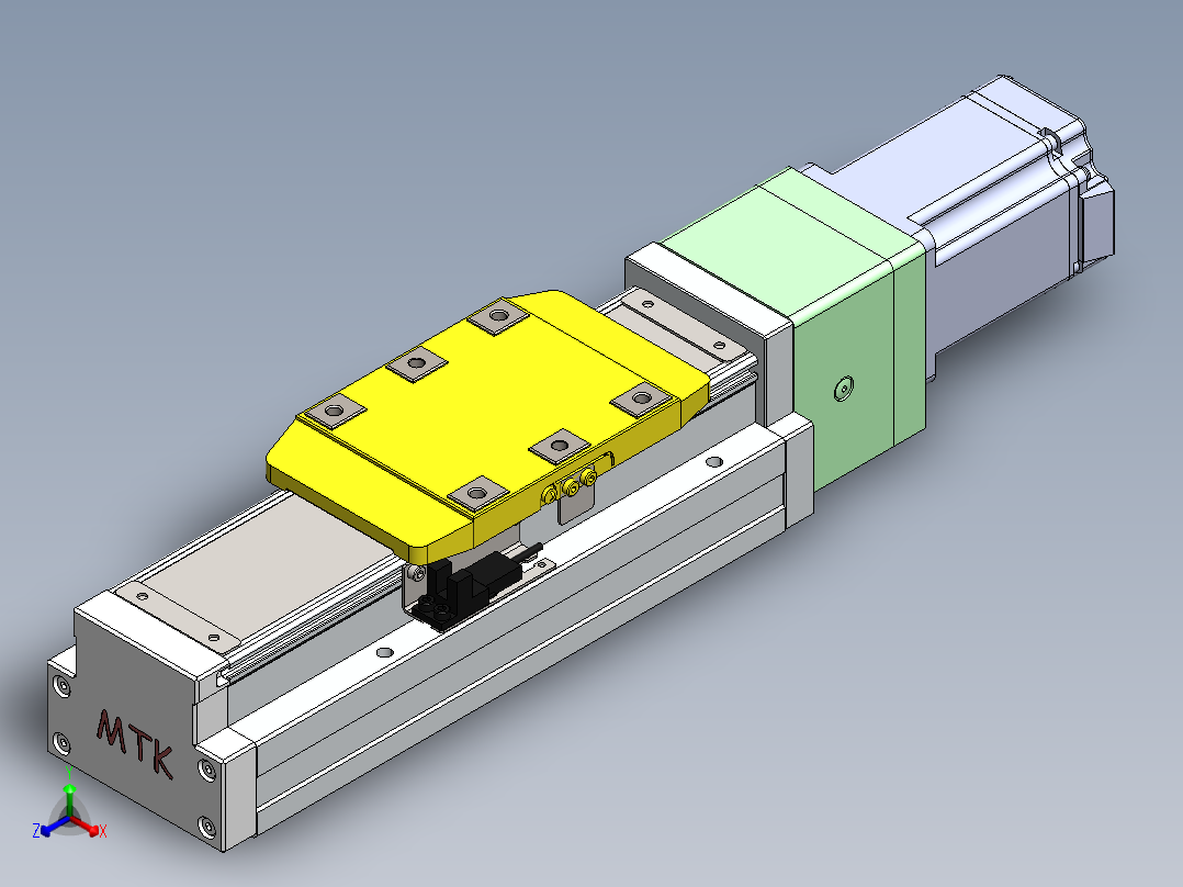 GTH内嵌丝杆全封闭GTH8-BC-400W正等轴测图