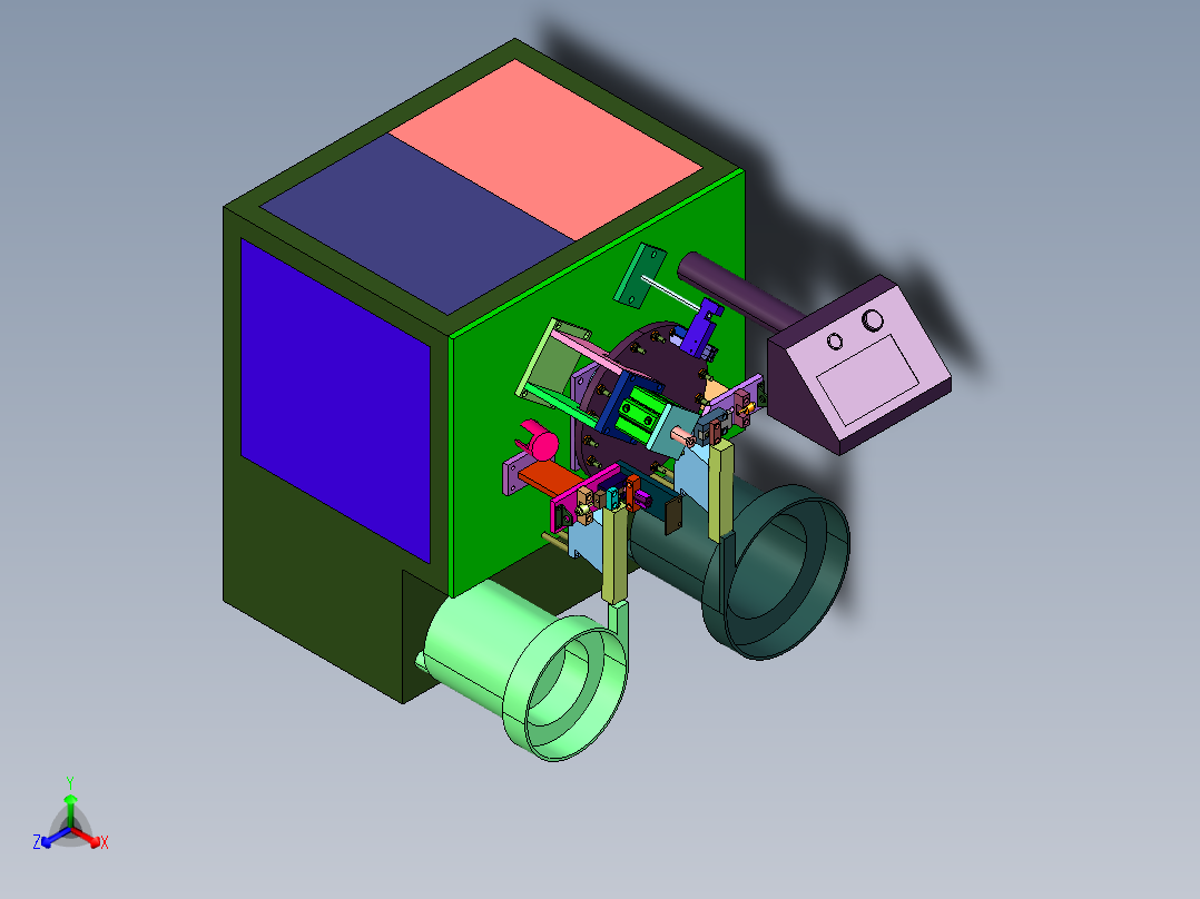 金属接头管子铆压机正等轴测图