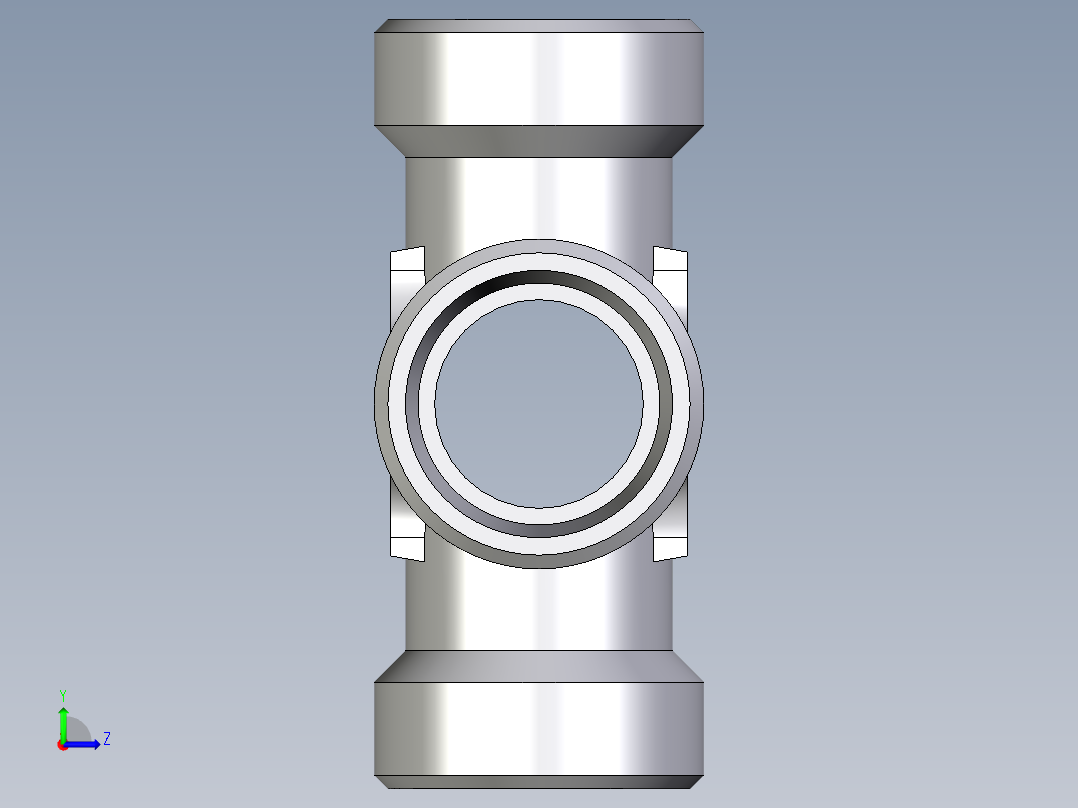 卡套式工业通用硬管接头EO_Union_cross_K22LCFX左视图