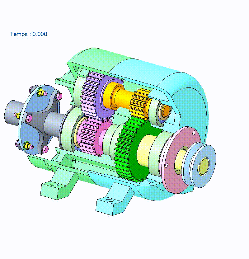 2级减速器半剖结构3D图纸 igs格式