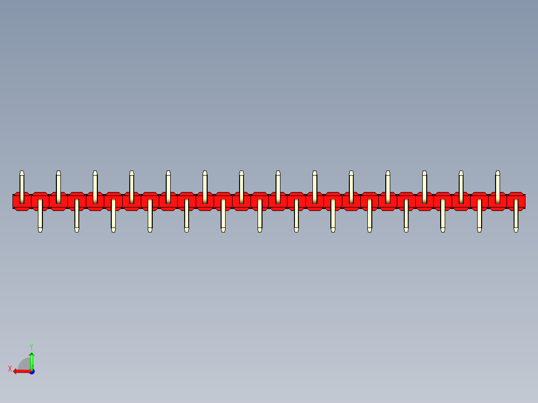 彩色公排针 100mil 2.54mm 系列-DS1022_red_28p_100mil_Type_SMT_R2_rev1.0后视图