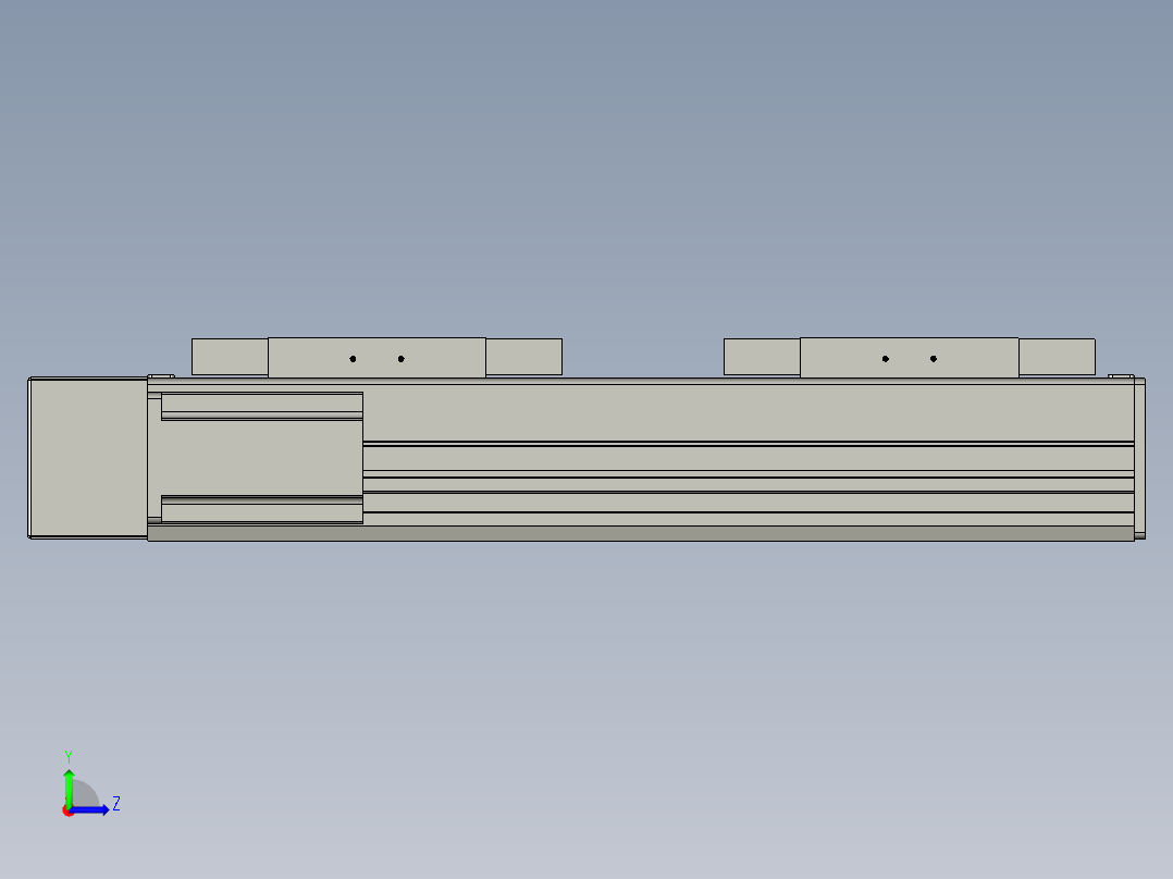 直线模组WG-LHC12-S200-L设计图纸左视图