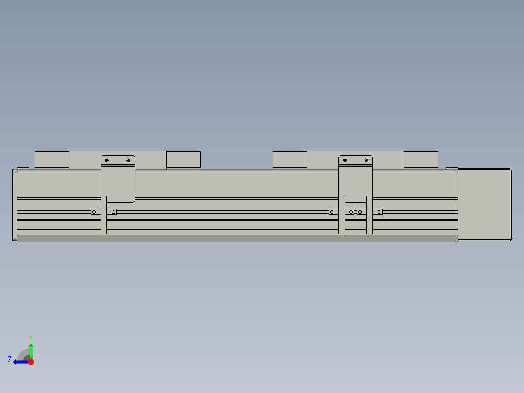 直线模组WG-LHC12-S200-L设计图纸右视图