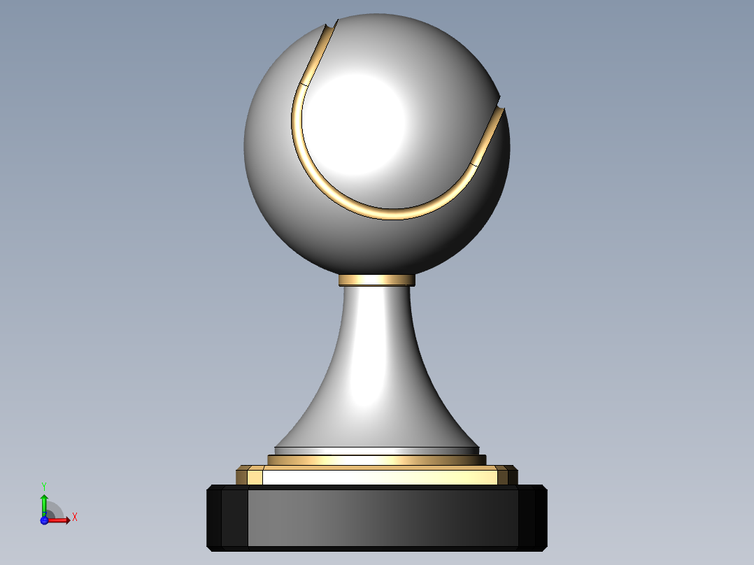 奖杯网球前视图