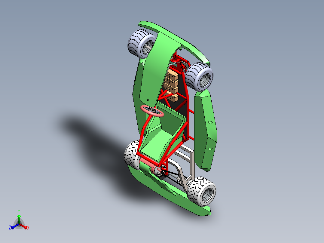 卡丁车模型正等轴测图