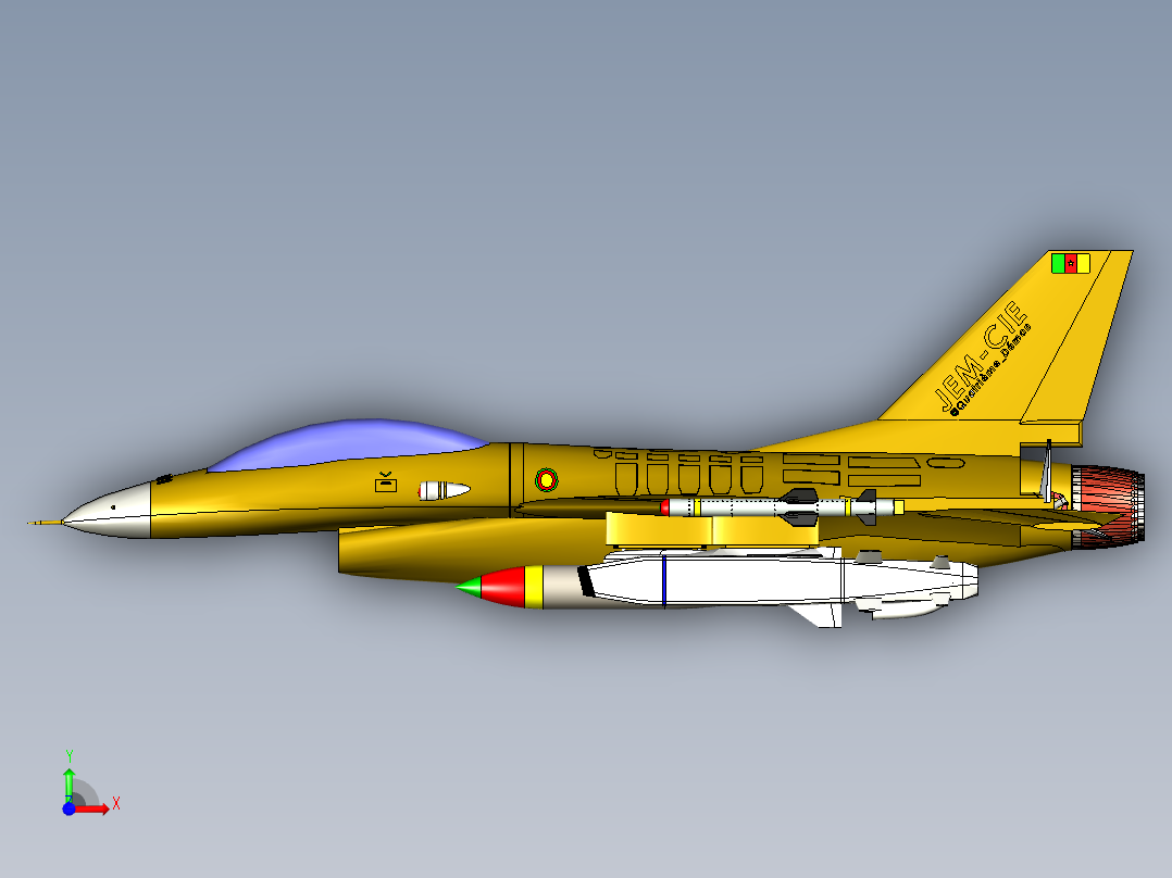 猎鹰F16战斗机模型图前视图