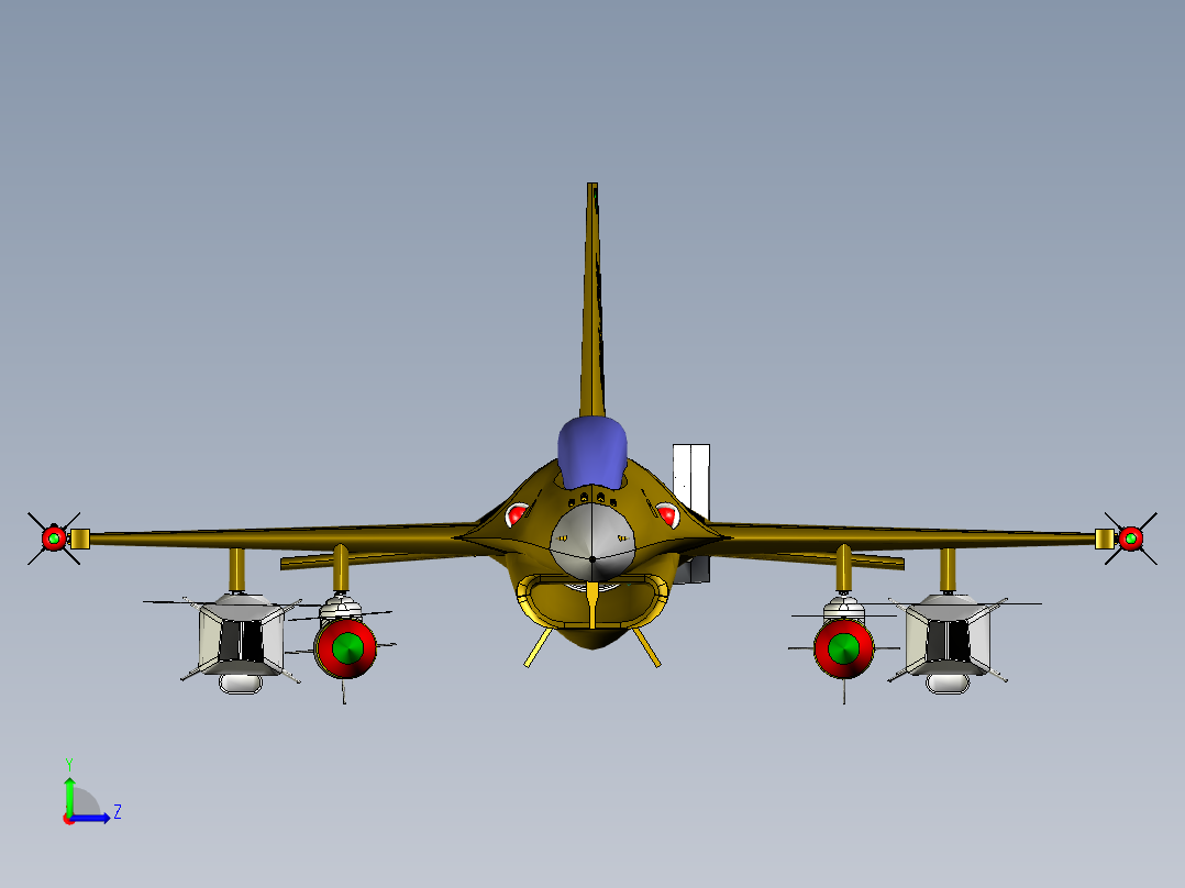 猎鹰F16战斗机模型图左视图