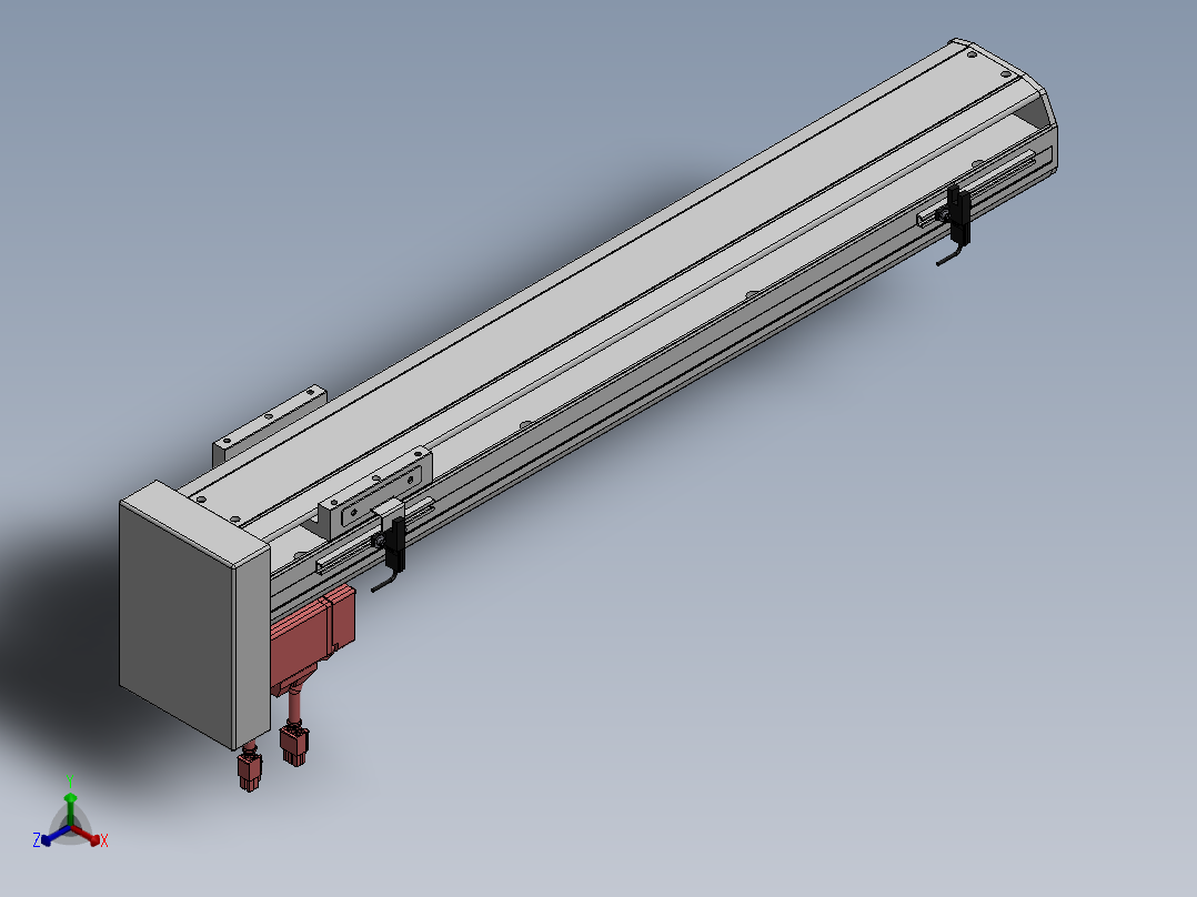 精密模组MY100-T10-500L-BM-P20B-C4-C正等轴测图