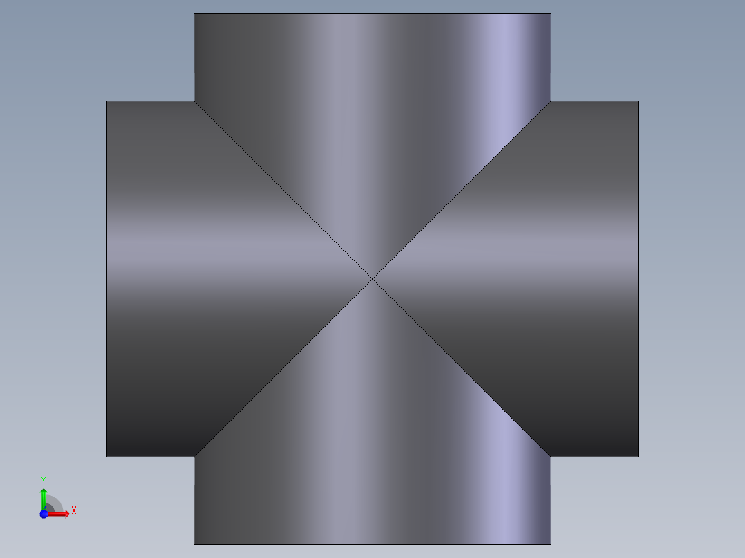 十字din 8063型十字管前视图