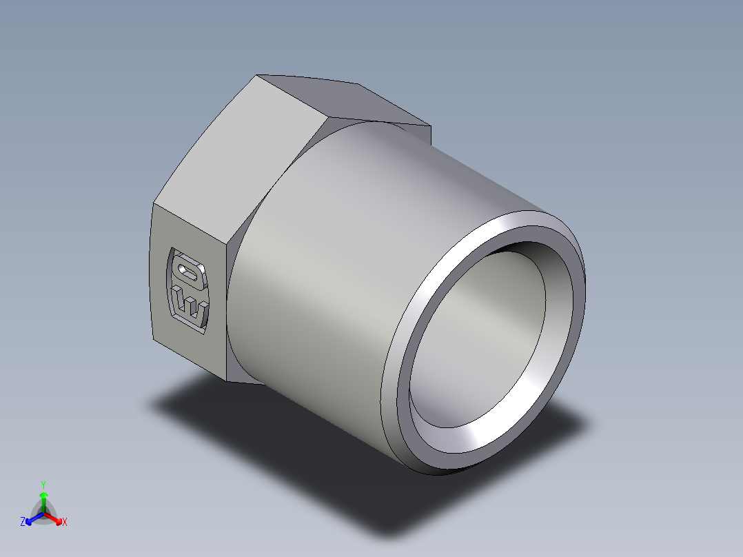 卡套式工业通用硬管接头EO_Sleeve_screw_S08LLCFX正等轴测图