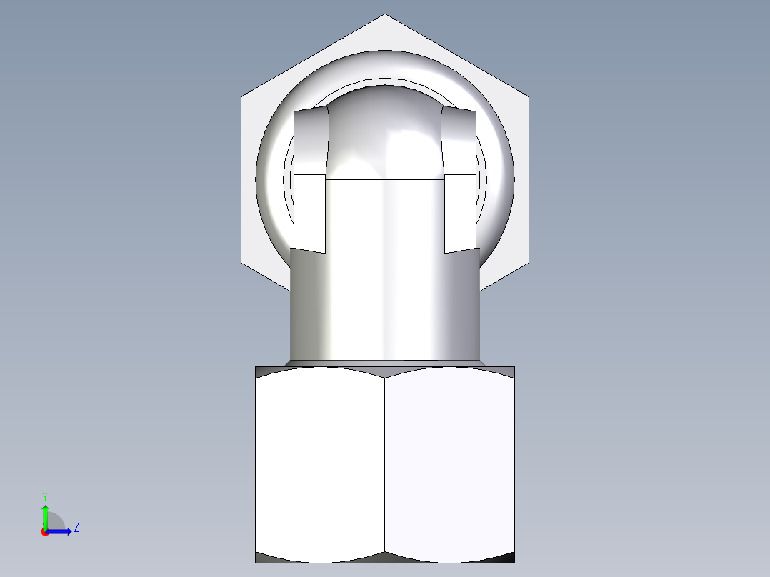 卡套式工业通用硬管接头EO_Bulkhead_elbow_WSV14ZS71左视图