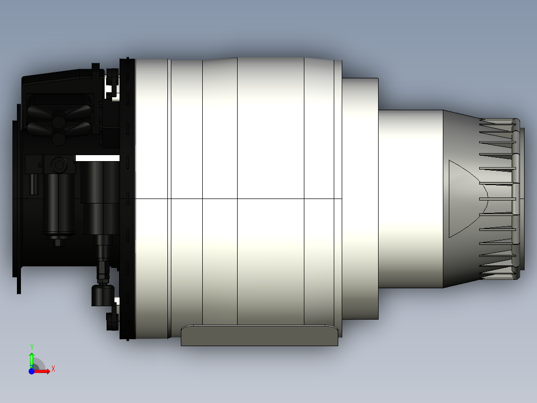 科幻单人小型飞机造型模型 creo stp前视图