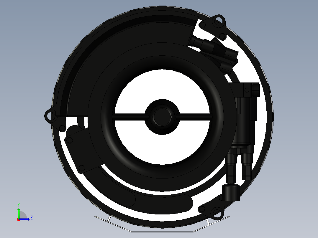科幻单人小型飞机造型模型 creo stp左视图