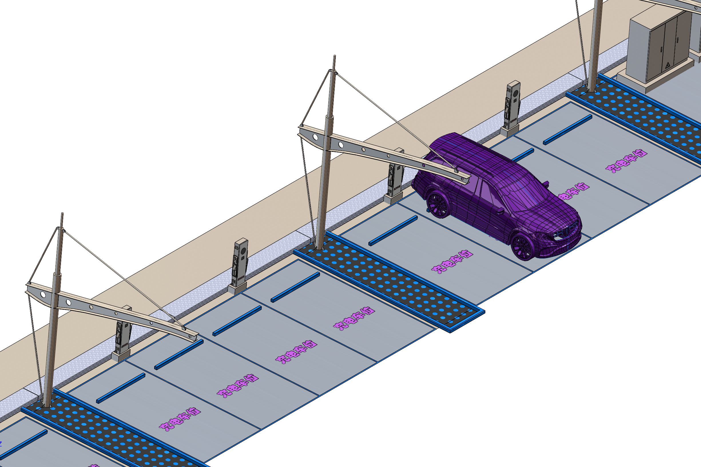 电动汽车与充电桩 车棚