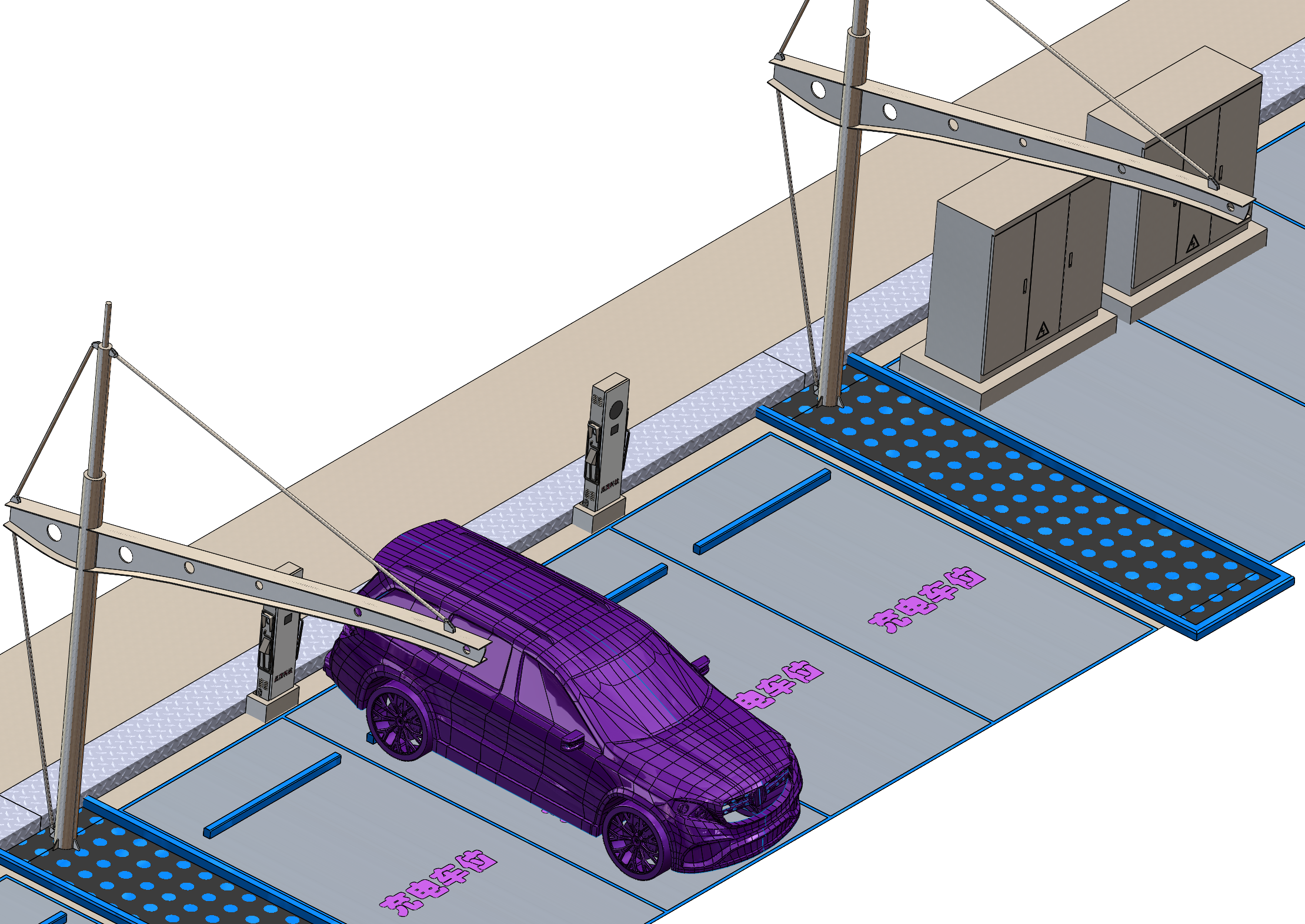 电动汽车与充电桩 车棚