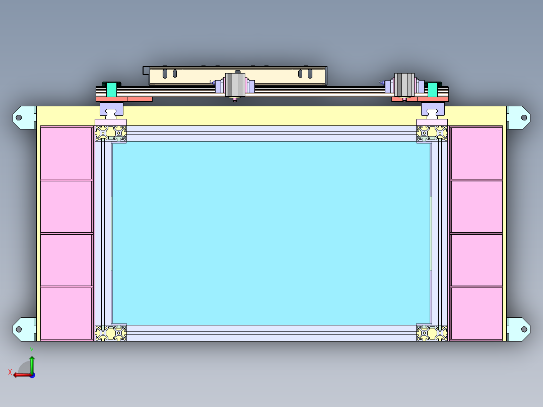 立式门板平面度测试台sw19可编辑后视图