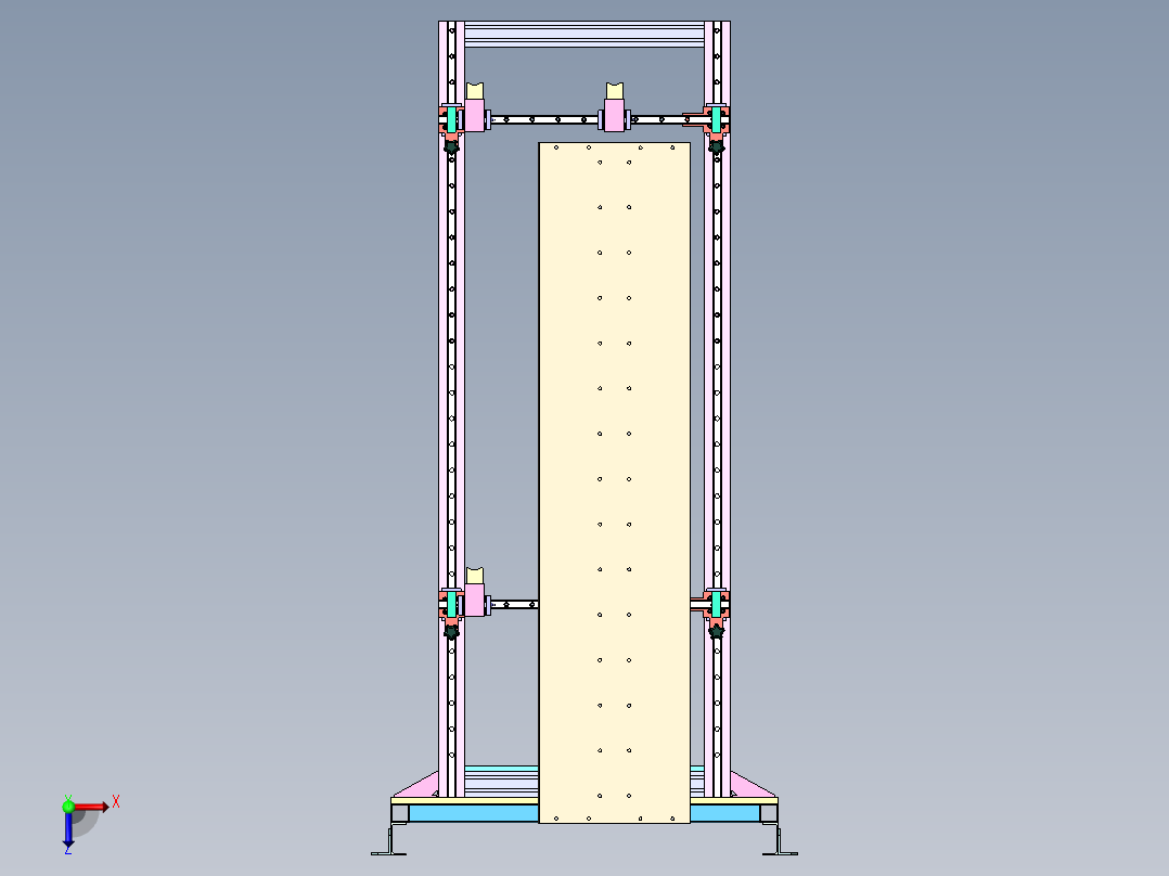 立式门板平面度测试台sw19可编辑俯视图