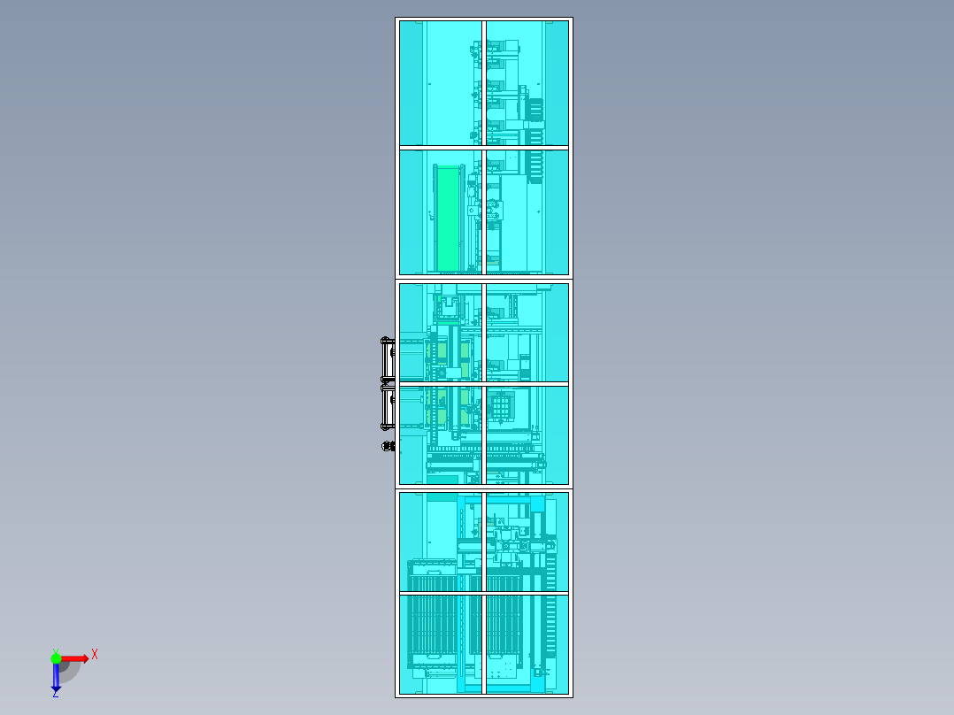 储能电池模组端板及绝缘板上料生产线Catia俯视图