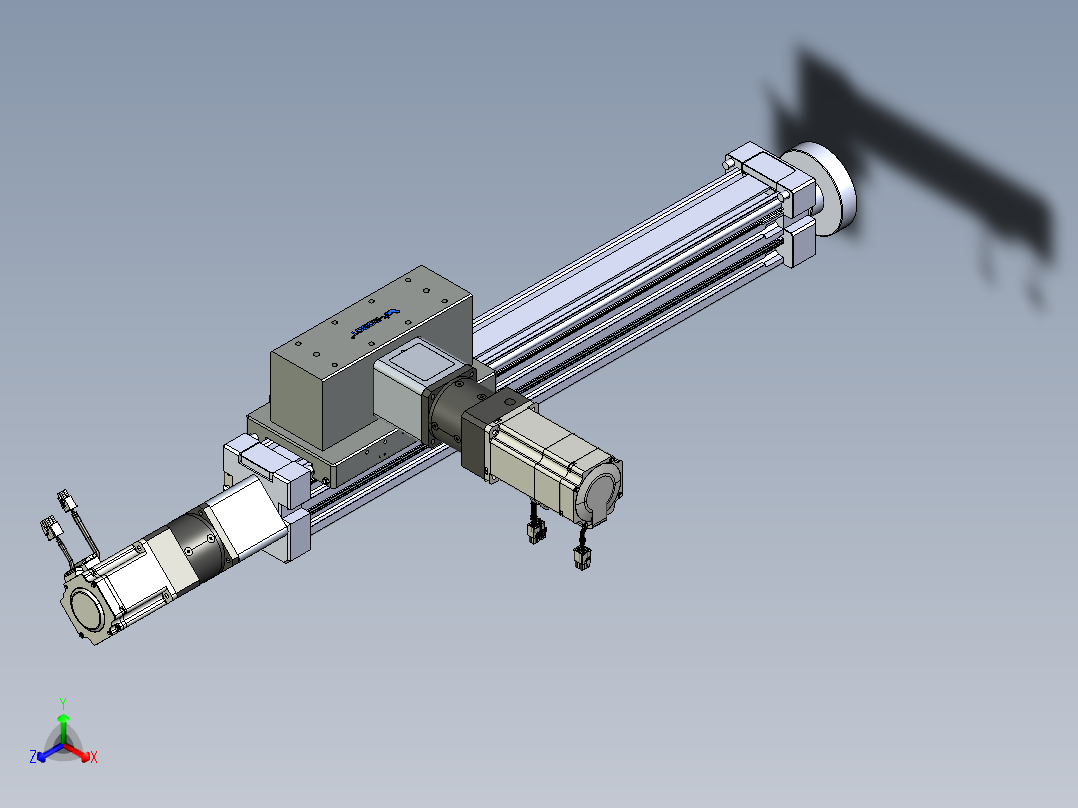 威洛博直线电机模组EB8ZR-L200-S480-LZP75B5K-ZP755K-MS3正等轴测图