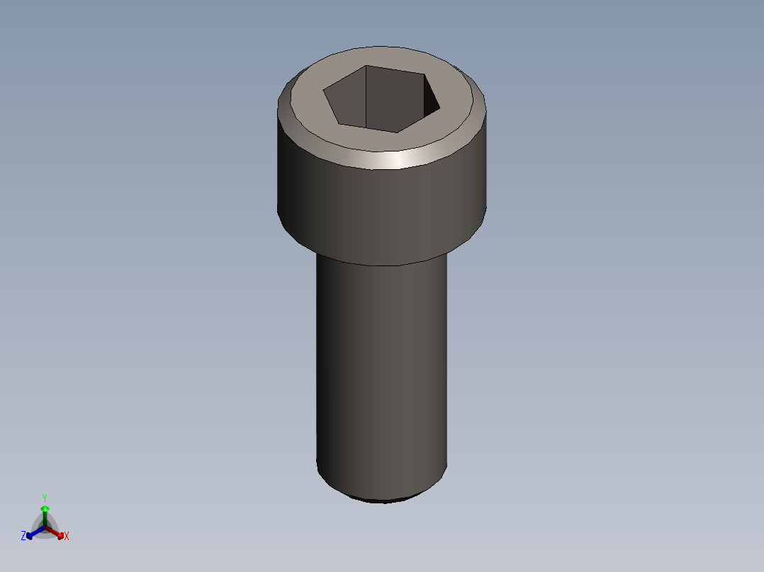 螺钉 GBT70.1 M10X25正等轴测图