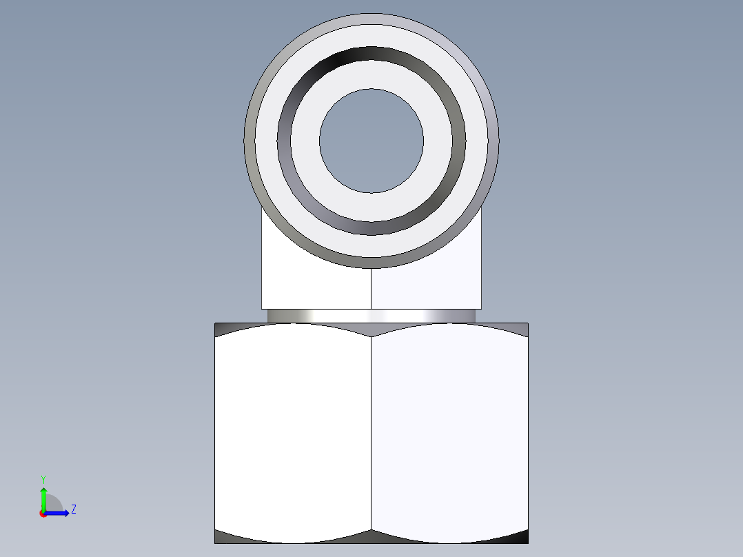 卡套式工业通用硬管接头EO_Swivel_nut_branch_tee_ET14SOMD71左视图