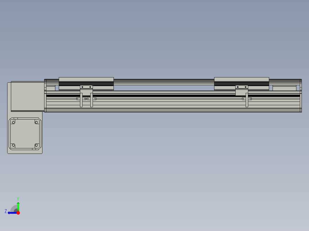 直线模组LHB17-L40-S400-LD设计图纸右视图