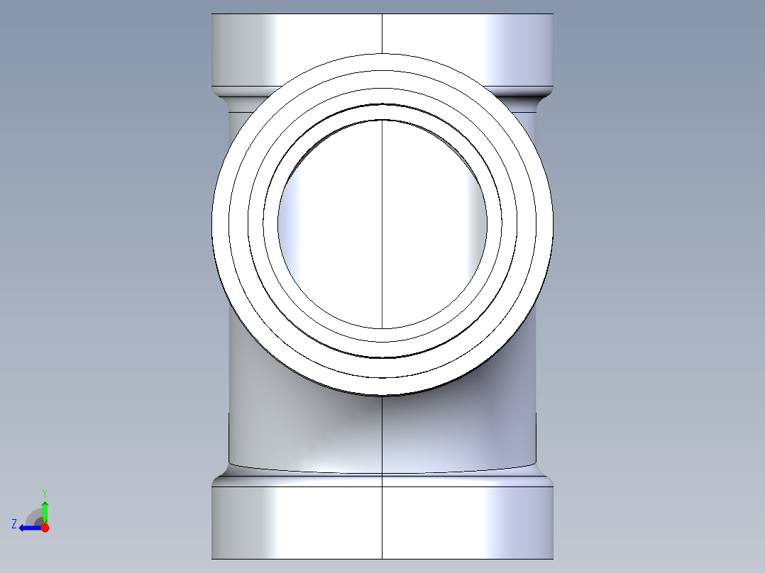 船舶管路系统S14_SeaDrainPLUS_SanitaryReducingTee-SxSxS_37E261535_4x3in Sea Drain Plus - Sanitary Reducing Tee - SxS右视图