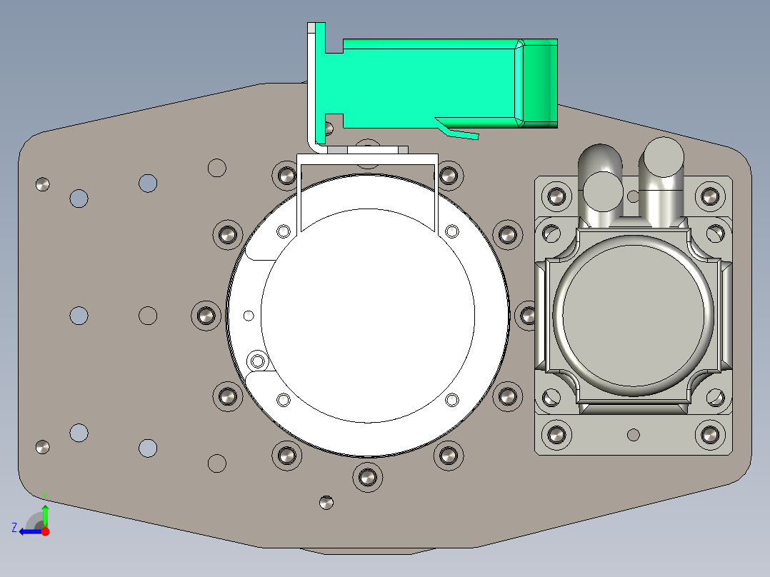 双伺服钻削动力头-100电主轴-衬套式右视图