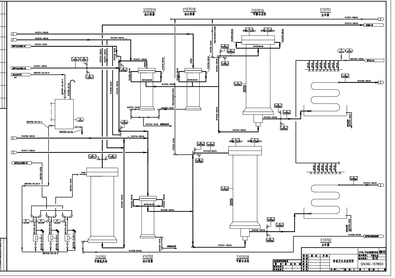 6万吨／年合成氨各岗位工艺流程CAD套图